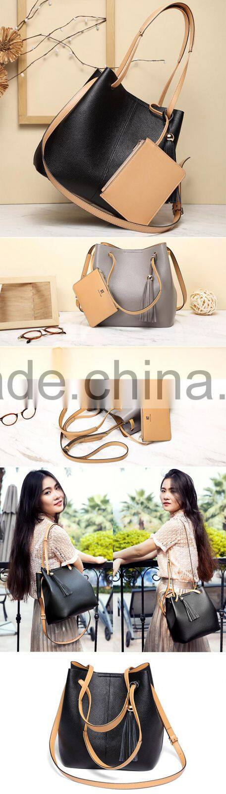 Fashion Women Genuine Top Cow Leather Travel Shoulder Bags Wholesale High Quality Big Size Shoulder Handbags For Ladies