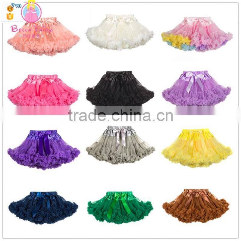 Bulk Wholesale Cheap Tutu Skirts Fluffy Chiffon Pettiskirt Baby Girl's Pettiskirt
