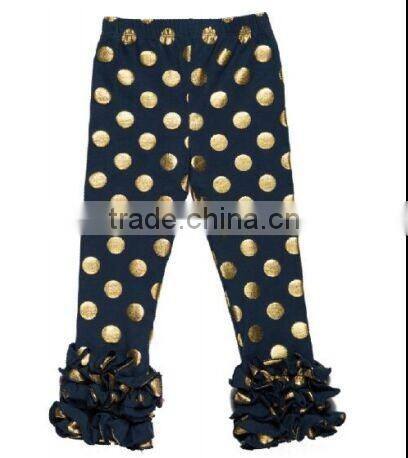 china product and alibaba low price wholesale 2016 new design gold polk dots leggings with ruffle