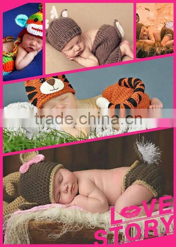wholesale 2016 unique animal shape knitting clothes design newborn baby photography props