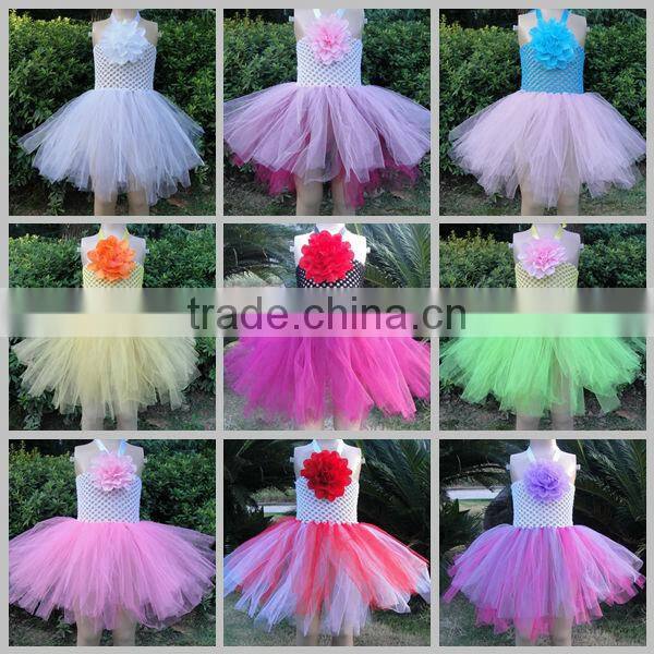 factory directly handmade sleeveless chiffon tutu shirt for babies