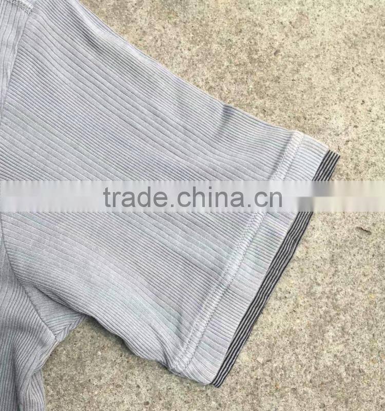 Men button cotton t-shirt stock apparel