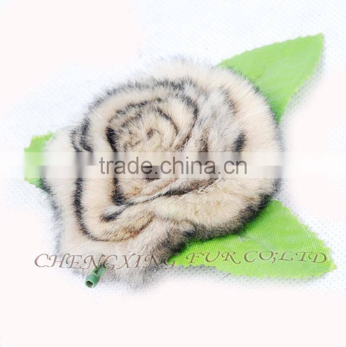 CX-A-33 High Quality Genuine Rex Fur Flower Decoration Brooches Pin