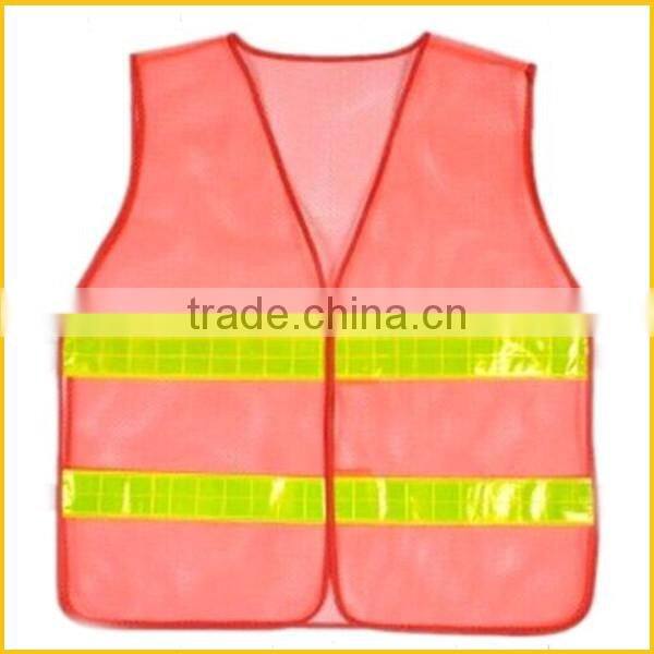 Polyester traffic warning reflector safety vest for roadway equipment