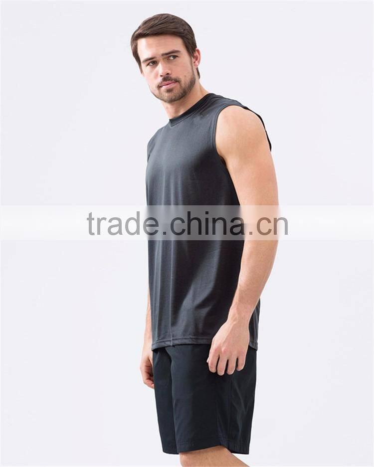 Black athletic men's tank top gym