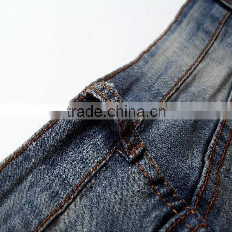 2016 Hot men's fashion men's jeans biker jeans hole personality male personality pants beggar