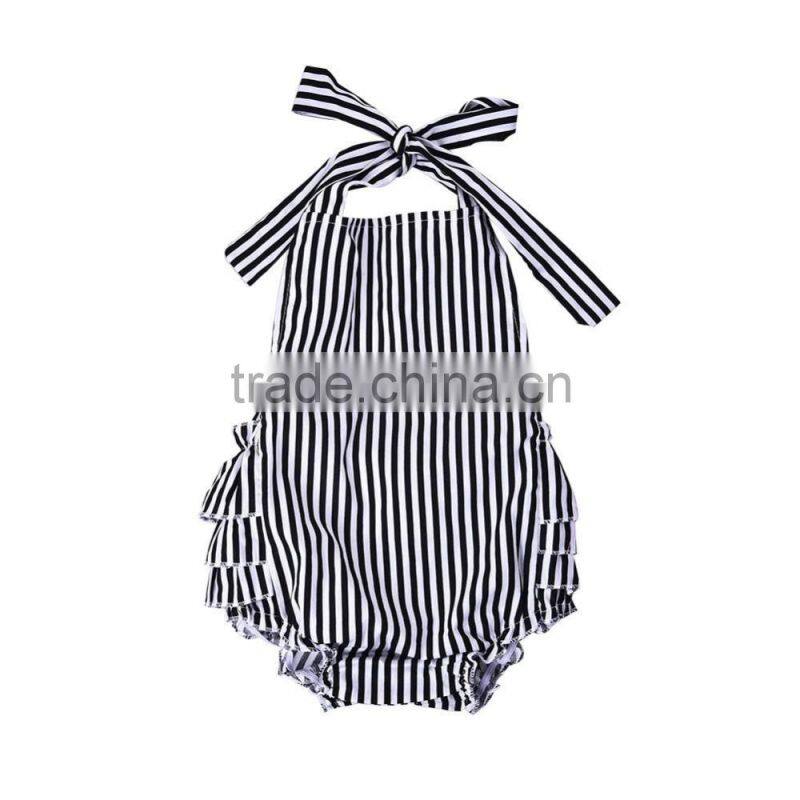 Baby Soft Bubble Bodysuit Clothing Ruffle Sleeve Design Toddler Girls Polka Dot Romper Wholesale