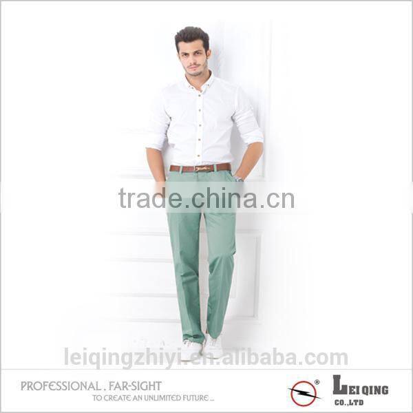Male Plain Color Shirts and Beige White Army Green Trousers