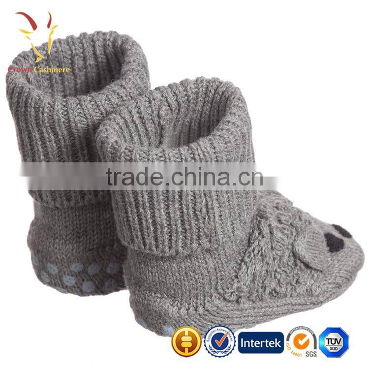 Kids Baby Grey Cotton Cashmere Flopsey Bootees