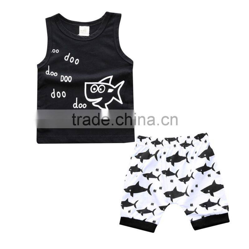 S17473A 2017 Boutique Little Baby Cotton Outfits Kids 2 Pcs Clothing Sets