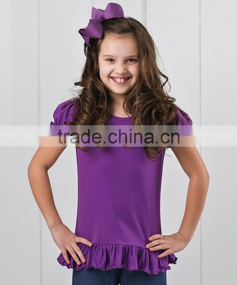 2016 New Summer Kids Tops With Grape Ruffle Crewneck Girl Tees Children Clothes GT90420-47