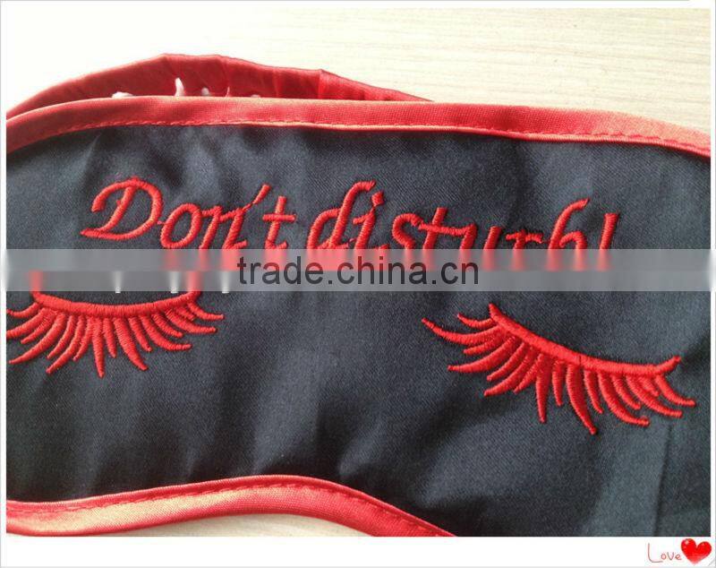 DISNRY inspection fty logo embroidered satin edging eye mask
