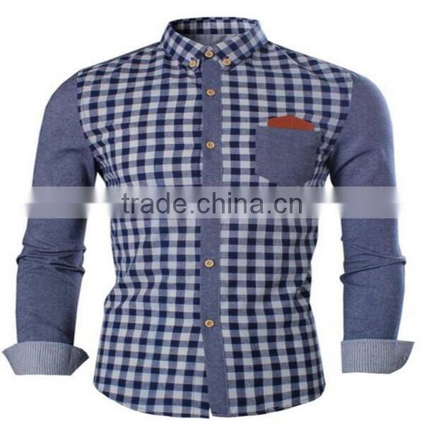 2016 new wholesale checked shirt custom mens casual dress shirts