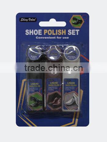 3 pcs 25ml waxed long lasting shine liquid shoe polish