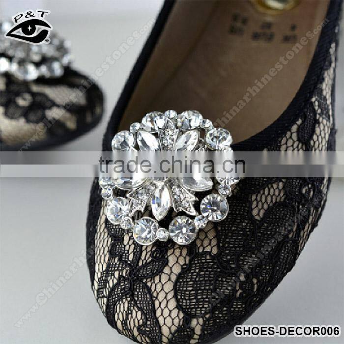 4CM Rhinestones Shoe Decoration Clip-On Shoe Clip Deco Ornament with Metal Clip Jewelry Accessories for Shoes Hat