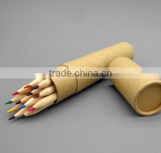 Promotional customized color pencil set with kraft paper package