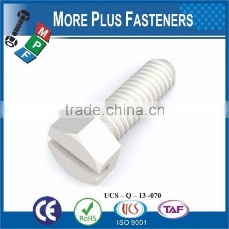 Made in Taiwan Metric Coarse Slotted Hexagonal Metric Thread Nylon Hexagon Polycarbonated Hex Head Plastic Screw