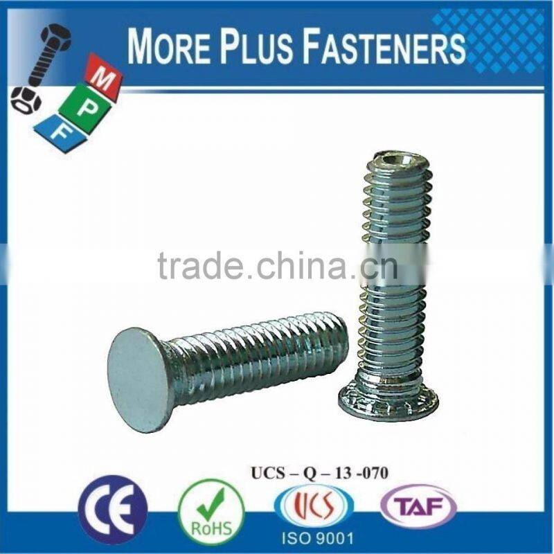 Made in Taiwan Self Clinching Ribbed Studs Standoffs by Insertion Press