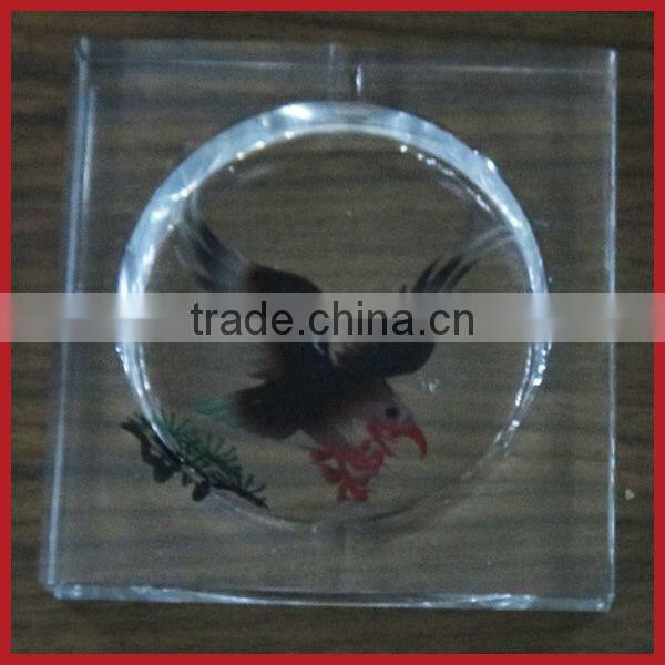 Animal Picture Crystal Smoking Ashtray For Home Decoration