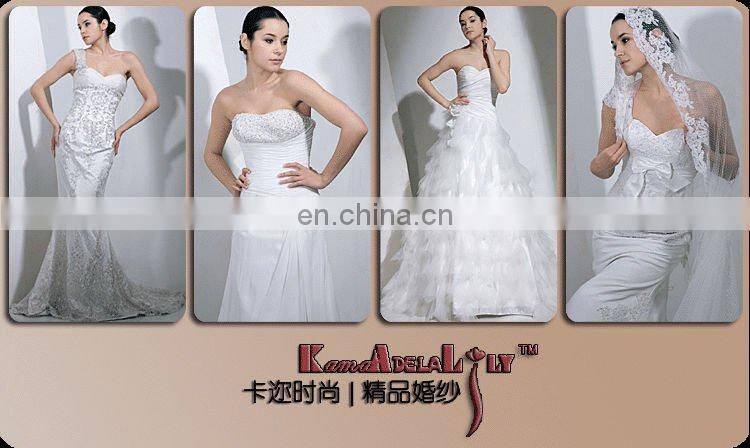 EB1083 Sleeveless with embriodery with trail wedding dress