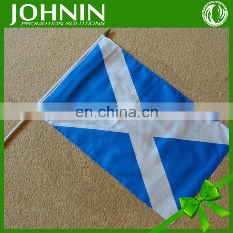 Eco-friendly custom advertise outdoor fabric polyester held hand flag