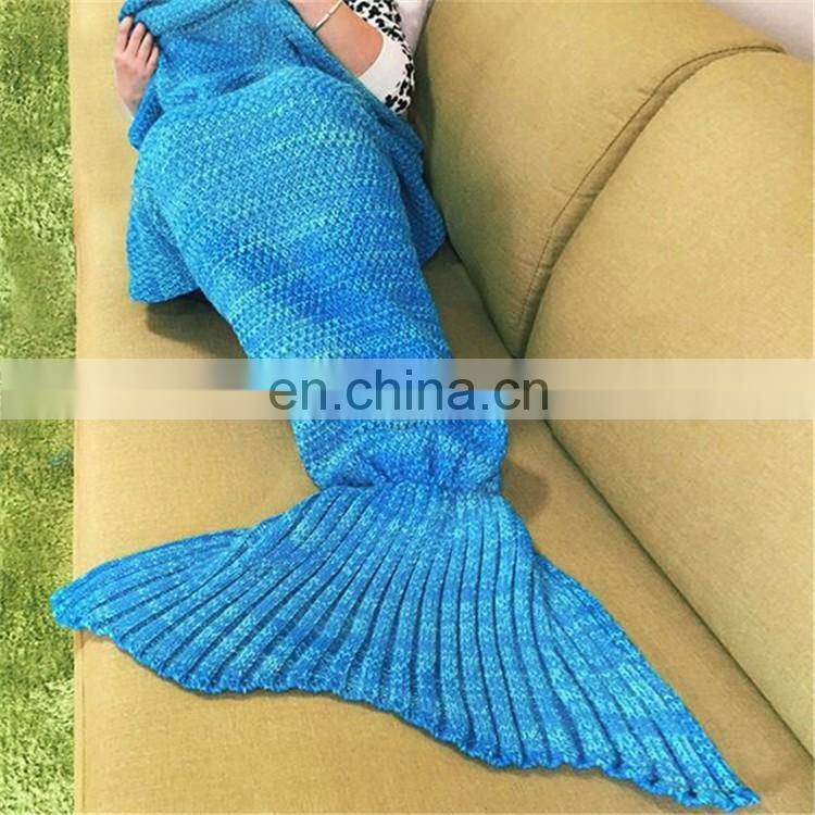 Warm mermaid tail promotional gift blanket 2017 hot selling in Europe for girlfriend