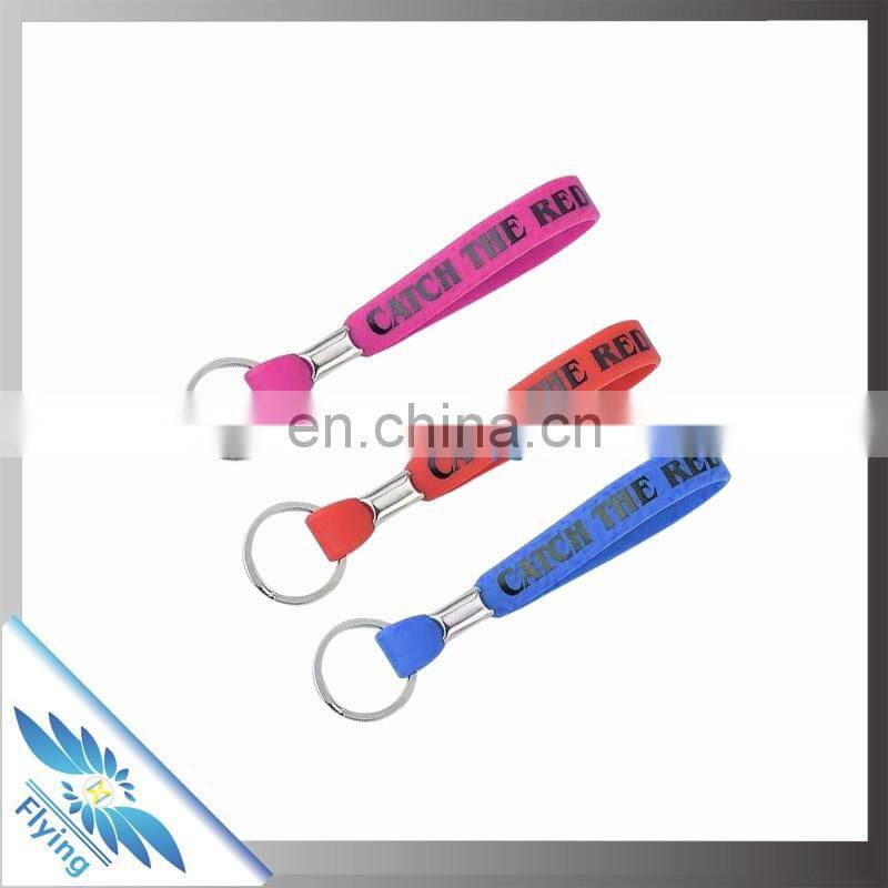 High quality metal and silicone special red cross keychain