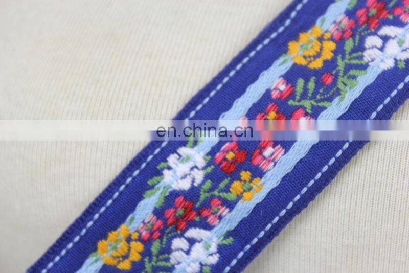 Fancy embroidery national flower pattern trim ethnic tape for cloth