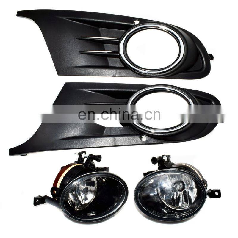 New Front Bumper Fog Lights Lamp Grille For 10-12 VW Jetta Golf MK6 SE SEL TDI