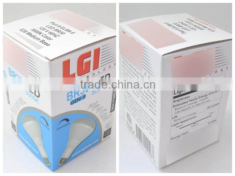 120V E26 base ETL Approved Dimmable LED BR30