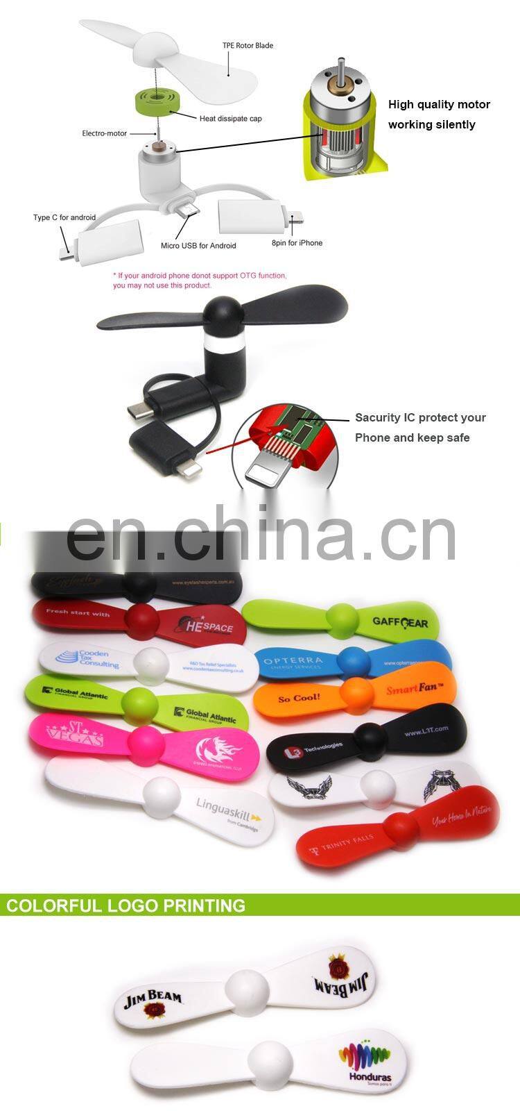 Hotsale 3 in 1 Custom Logo Portable Mini USB Fan