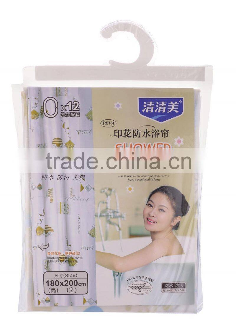 PEVA Bathroom hooks shower curtain