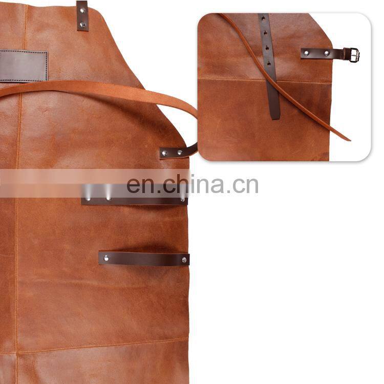 Premium Quality Leather BBQ Kitchen Cooking Apron