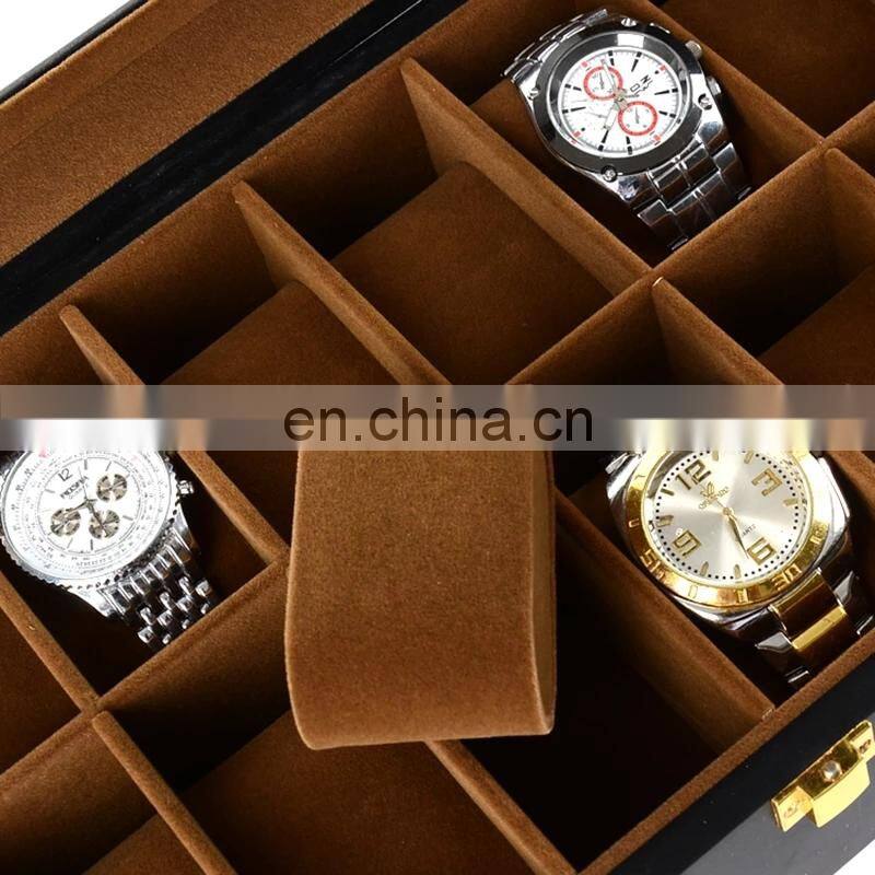 Watch Box 12 Grids Black Matte Spray Paint Watch Case Boxes Organizer for Men Watch Women Jewelry Boxes Display