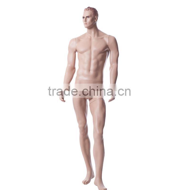 fiberglass realistic male mannequin with sculpture hair