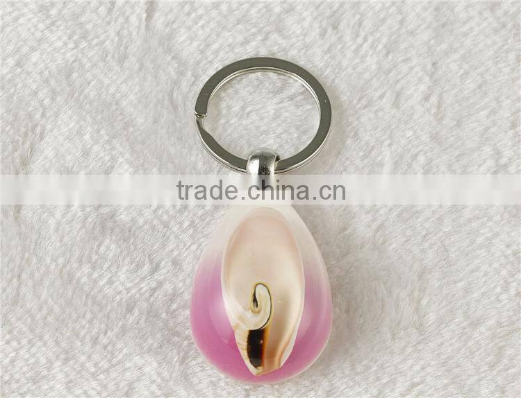Promotional gift Sea shell blue acrylic key chain