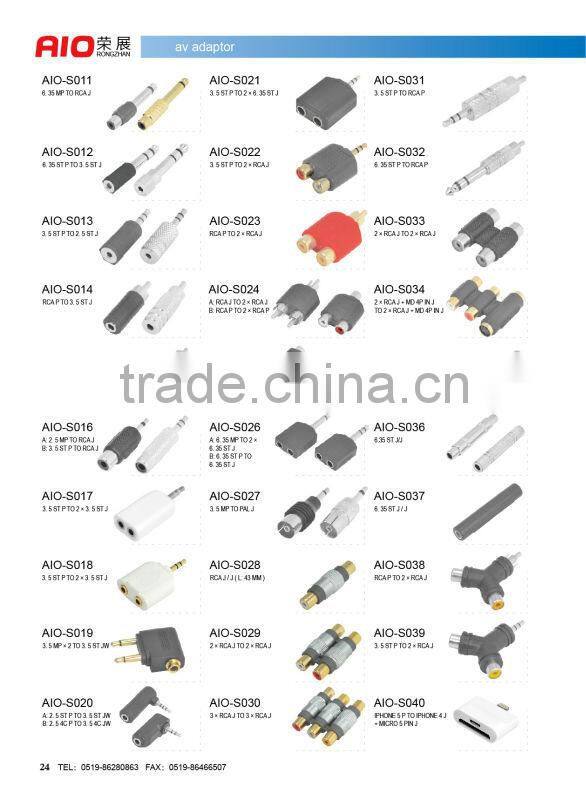 3.5mm 4C plug to 3.5mm 4C jack cable,1/4 4C plug to 1/4 4C Jack cable