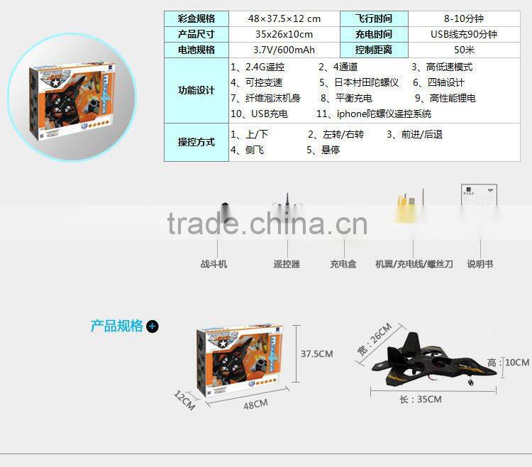 2014 new products F22 aeromodelling 2.4G 4CH 4channels gyroscope Warplane Super Fighter , 2.4G transmitter helicopter