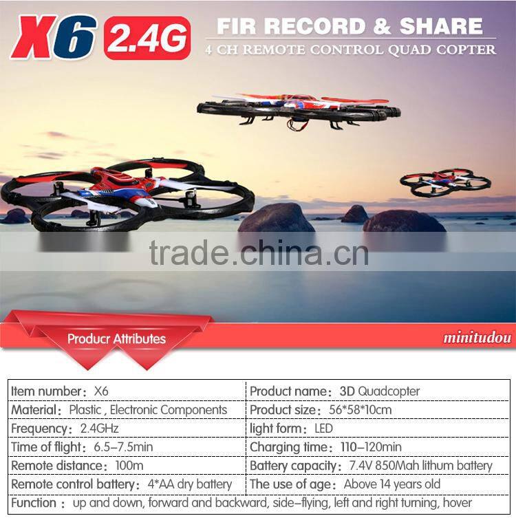 new rc quadcopter with light drone products made in china X6