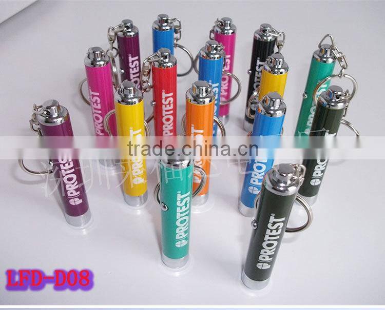 2015 new and fashion customed design led metal and aluminum mini projector light projector keyring to promotion