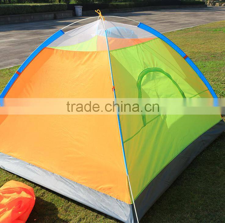 Outdoor camping tent polyester double layer tent for 3-4 persons