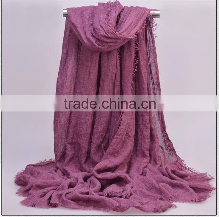 Wholesale Fringe Oversized Solid Color Plain Viscose Hijab