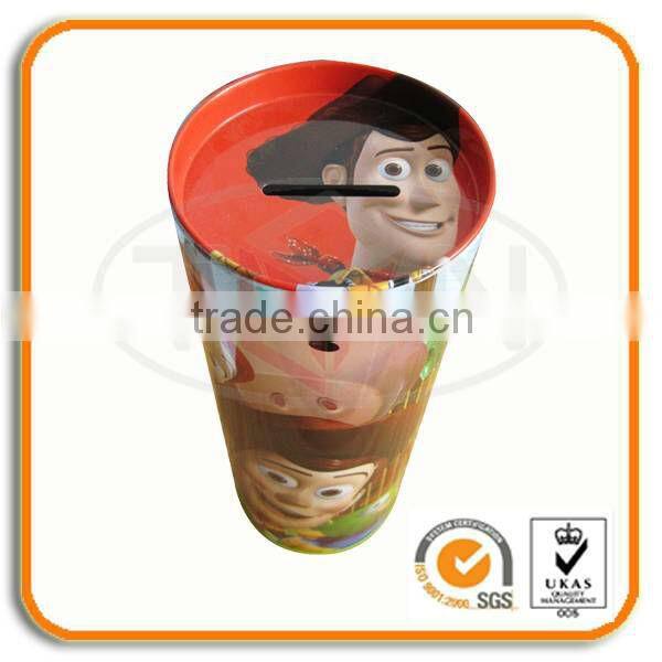 Metal Money Tin With Openable Lid