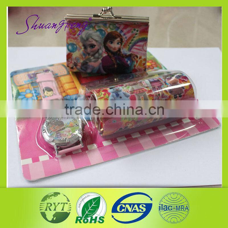 Alibaba express latest design quartz watch with wallet for kids