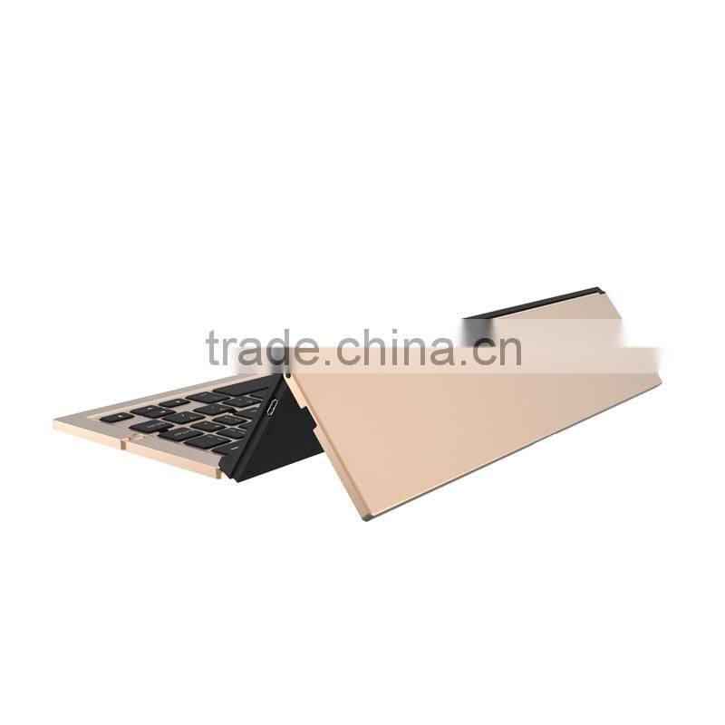 Aluminum alloy bluetooth mini folding wireless keyboard for laptop and mobile phones