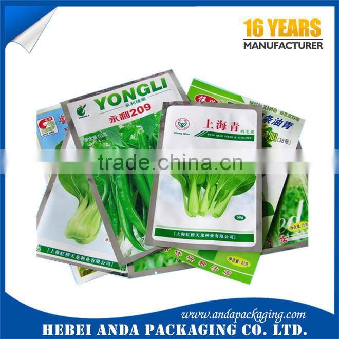 Aluminum foil vegetable seed packet /plastic seeds bag/ agricultural seed packaging bag