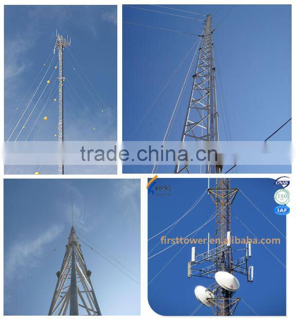 3-leg Guy Mast communication tower for signal transfer