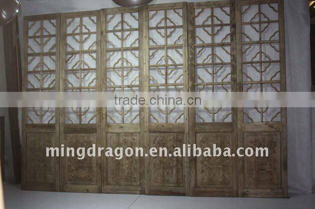 chinese antique natural carved screen
