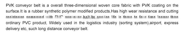 mining Steel Cord conveyor belt Fabric PVK Coating Belt