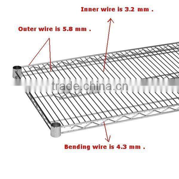 NSF listed Best Selling Chrome plated Metal Wire Mesh Shelving wire closet shelving with High Quality